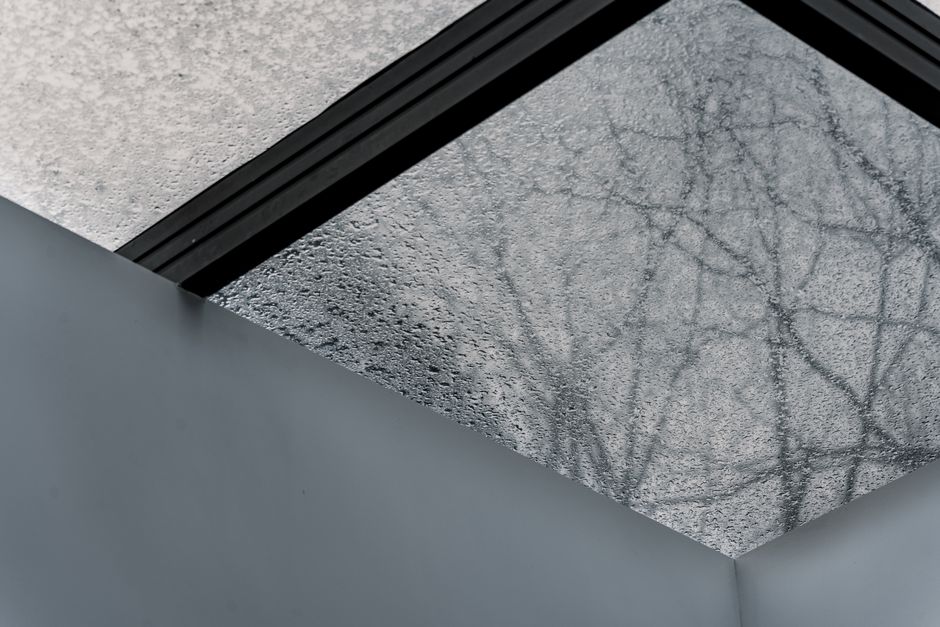 Frosted glass film on residential sliding window for bedroom privacy in Juhu Mumbai