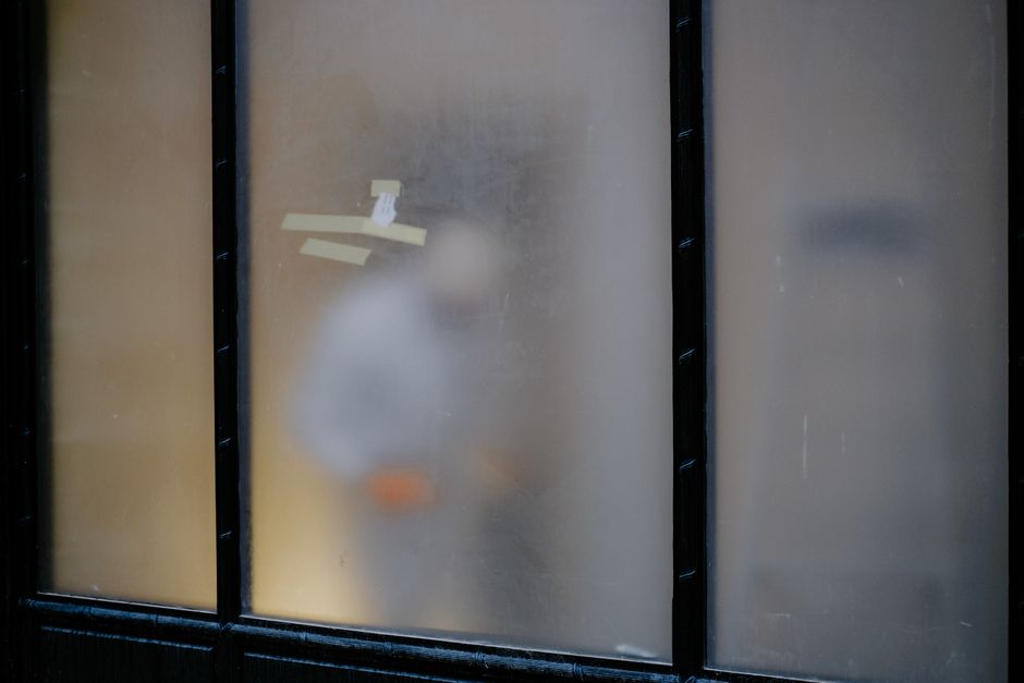 Privacy window film on ground-floor living room windows, Santacruz West Mumbai