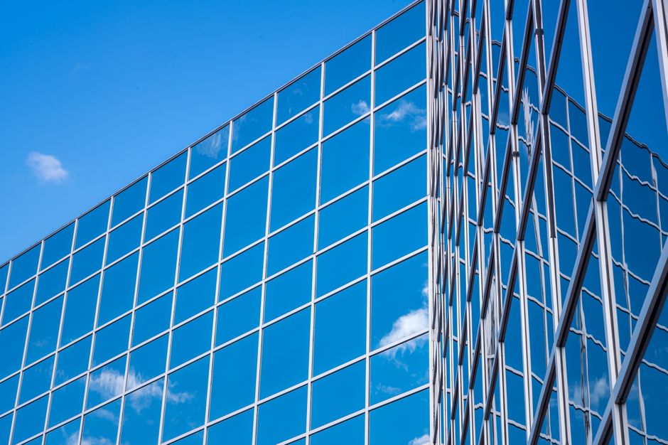 High-performance reflective film on south and west faces of office tower, Lower Parel Mumbai