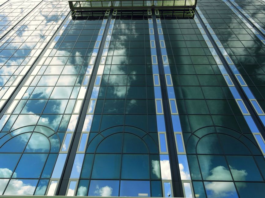 Mirror-finish reflective window film on corporate office glass frontage, Andheri Mumbai
