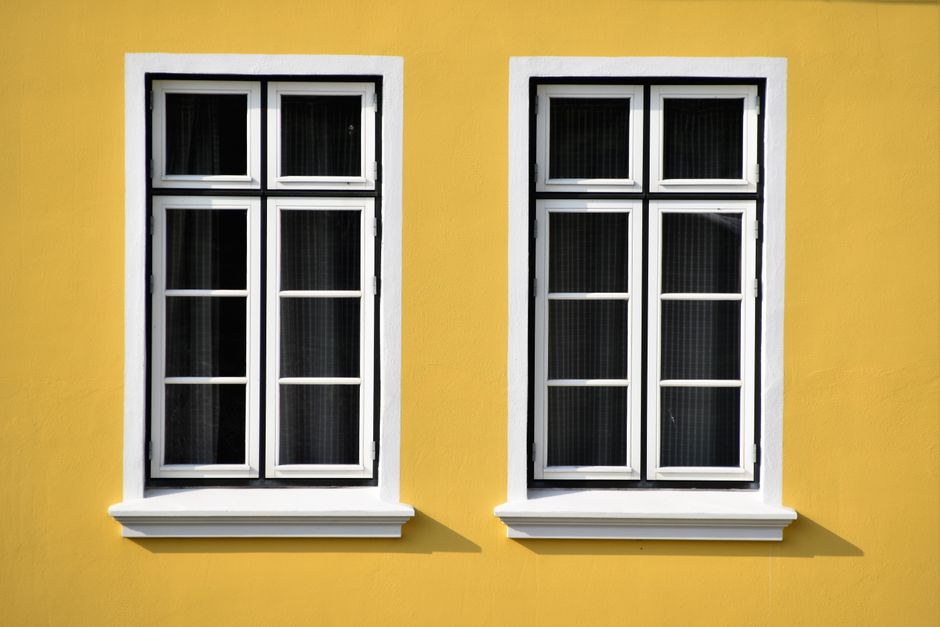Solar film with low internal reflectance on drawing room windows of Juhu bungalow Mumbai